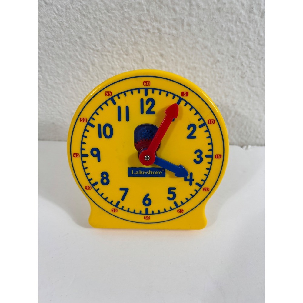 Lakeshore Learning Student Gear Clock FD974‎ Yellow Teaching Telling Time Tool
